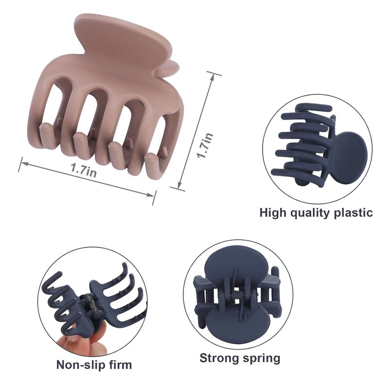 USDNICE 6 Pcs Hair Clips Small Claw Clips for Thin Hair Medium Matte Non-slip Hair Accessories for Women and Girls (Brown Grey) - Image 4